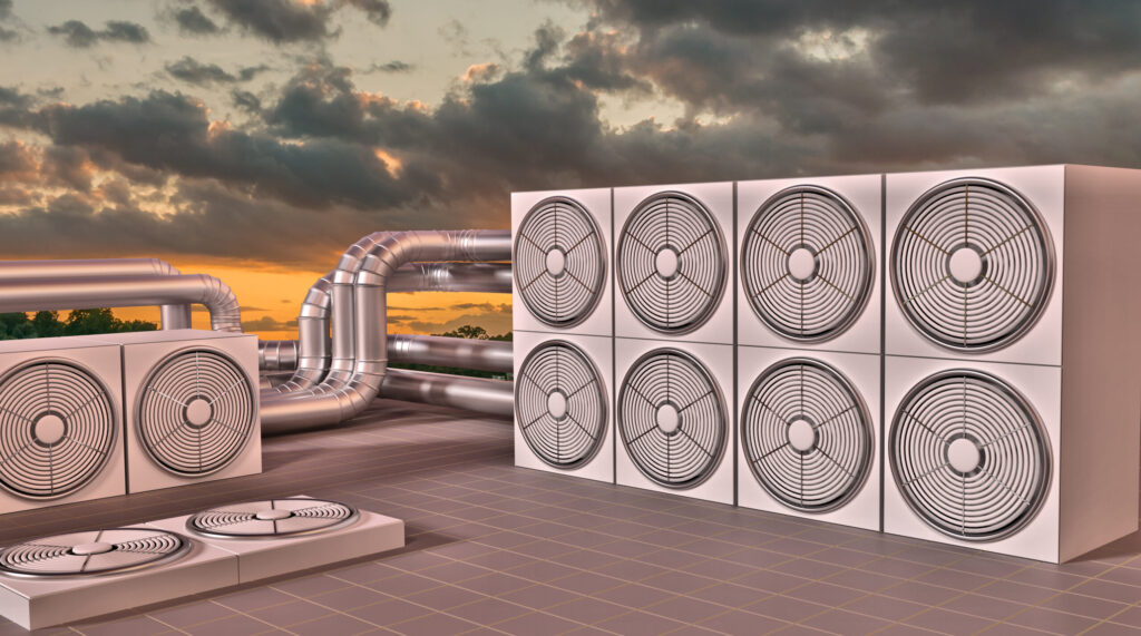 HVAC (Heating, Ventilating, Air Conditioning) units on roof at s